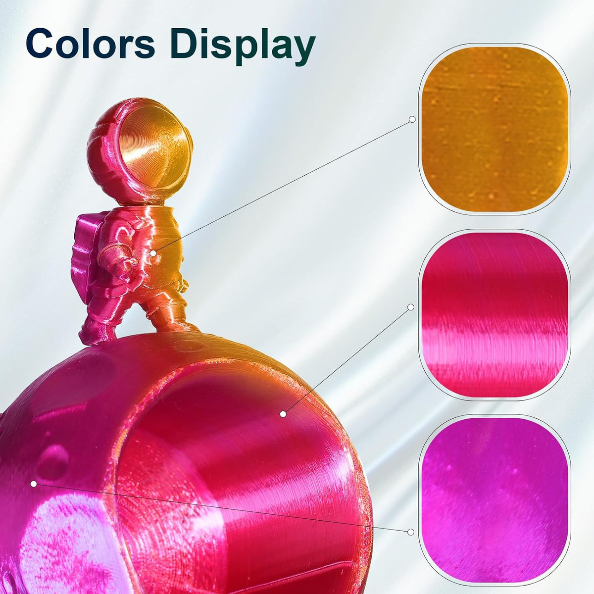 ERYONE HS Seda Tri Color PLA Filamento para Impresora 3D de 1.75mm...