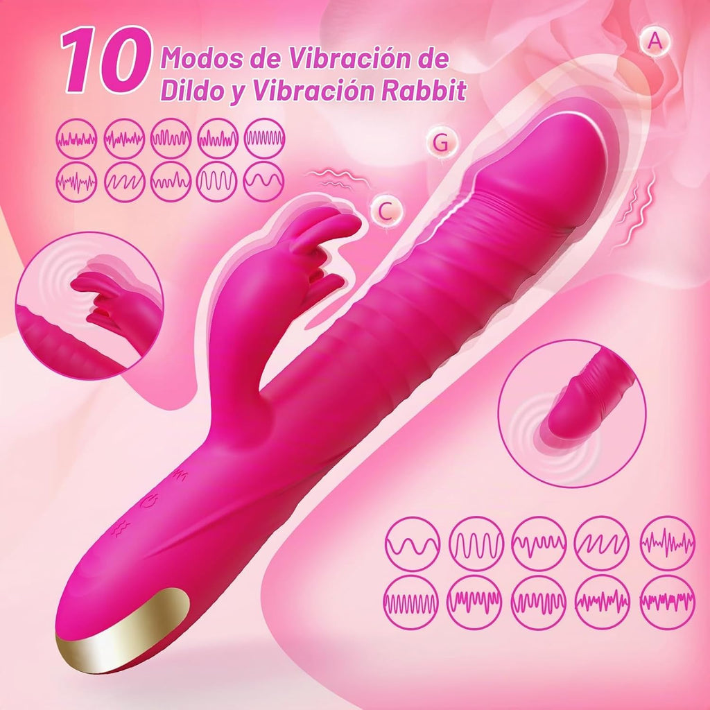 SUPOLA - Consoladores con vibrador de empuje, juguetes sexuales par...