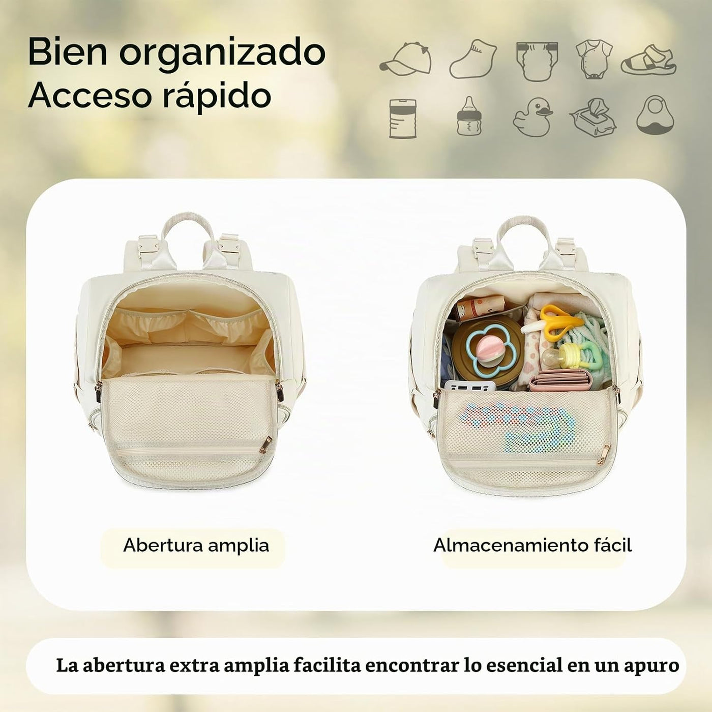 MAPLELILY Mochila Bolsa de Pañales - Ligera y Elegante, Bolsa de Ar...
