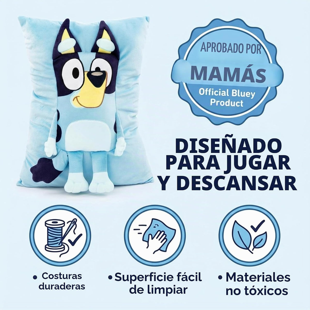 Almohada de Abrazo Bluey - Almohada Decorativa de Felpa Super Suave...