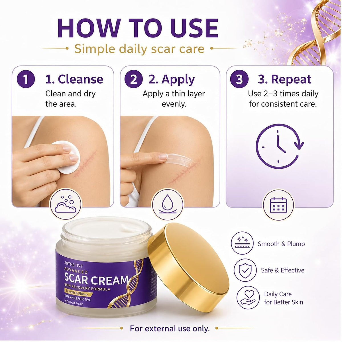Gel de cicatriz de silicona crema para cicatrices con dimeticona pa...