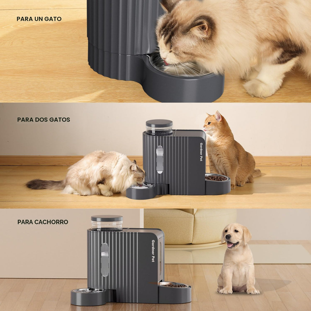 Gardner Pet Dispensador Automático por Gravedad de Comida para Gato...