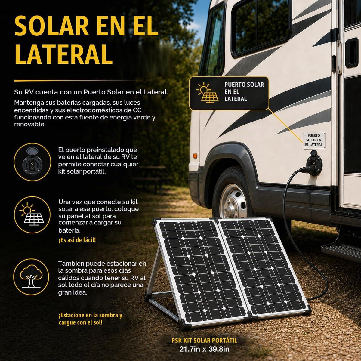 Go Power! GP-PSK-80 kit solar portátil plegable de 80W con controla...