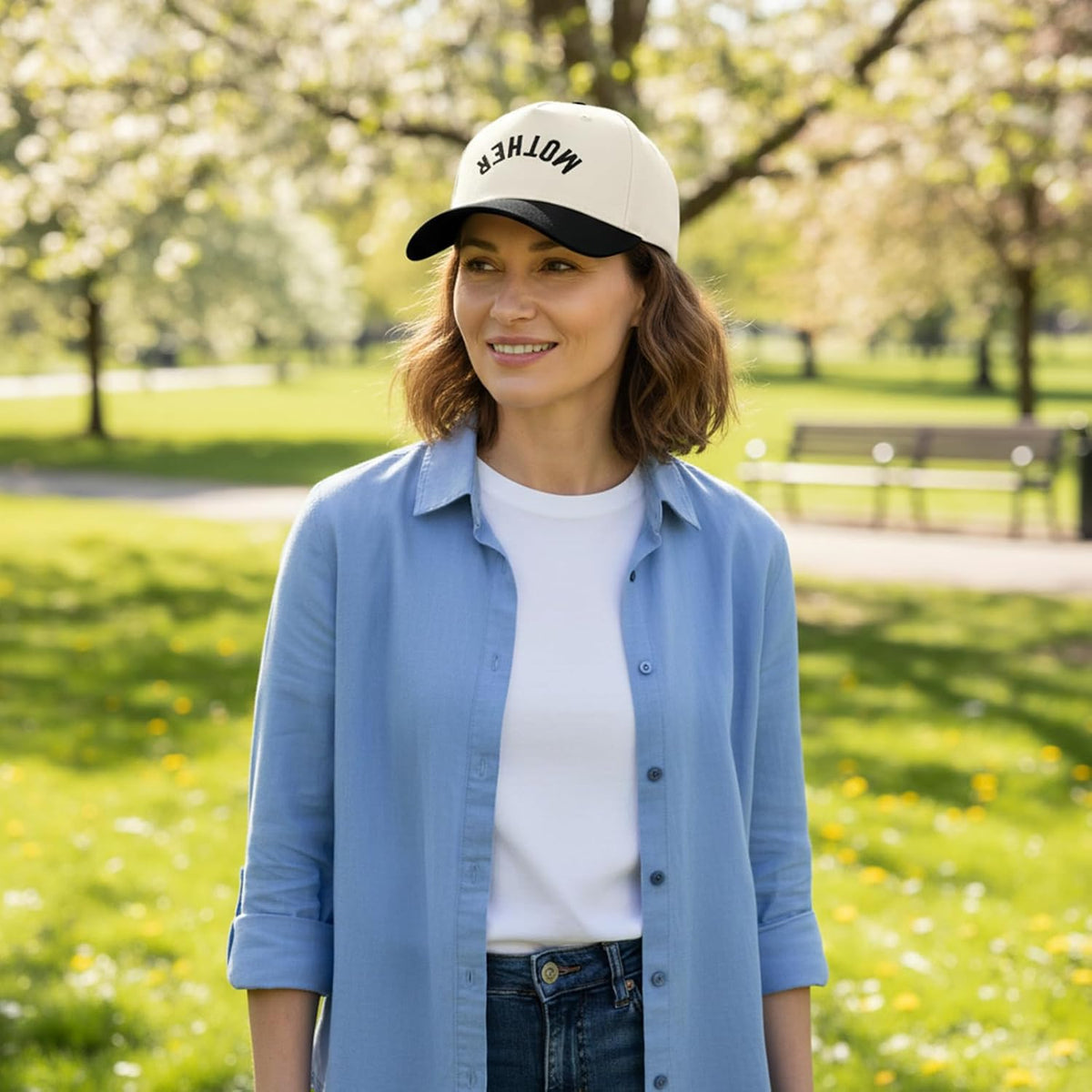 DYBICKT Gorra de béisbol bordada de dos tonos para niño, niña, papá...