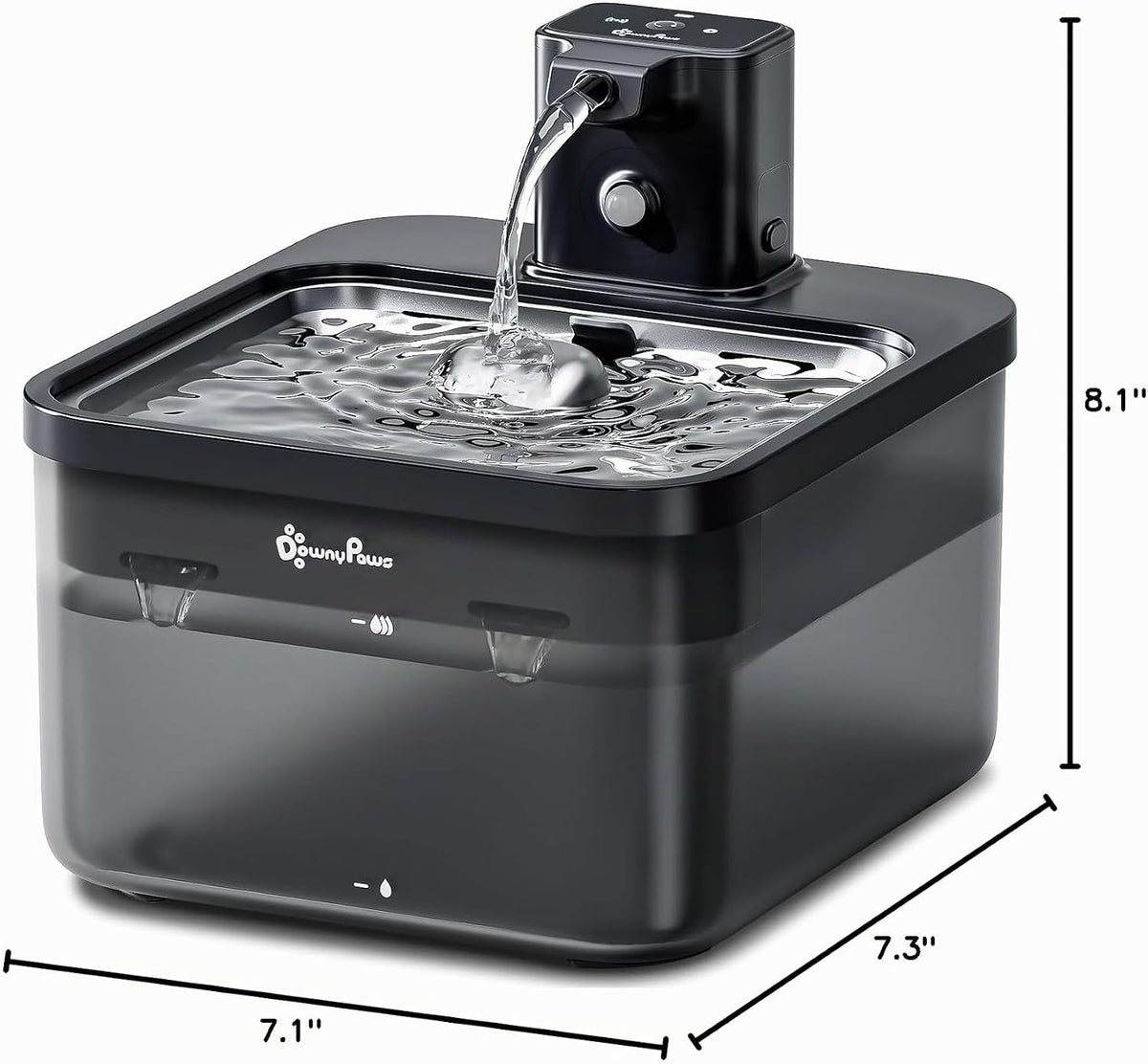 DownyPaws Fuente de agua para gatos sin cable, fuente para mascotas...