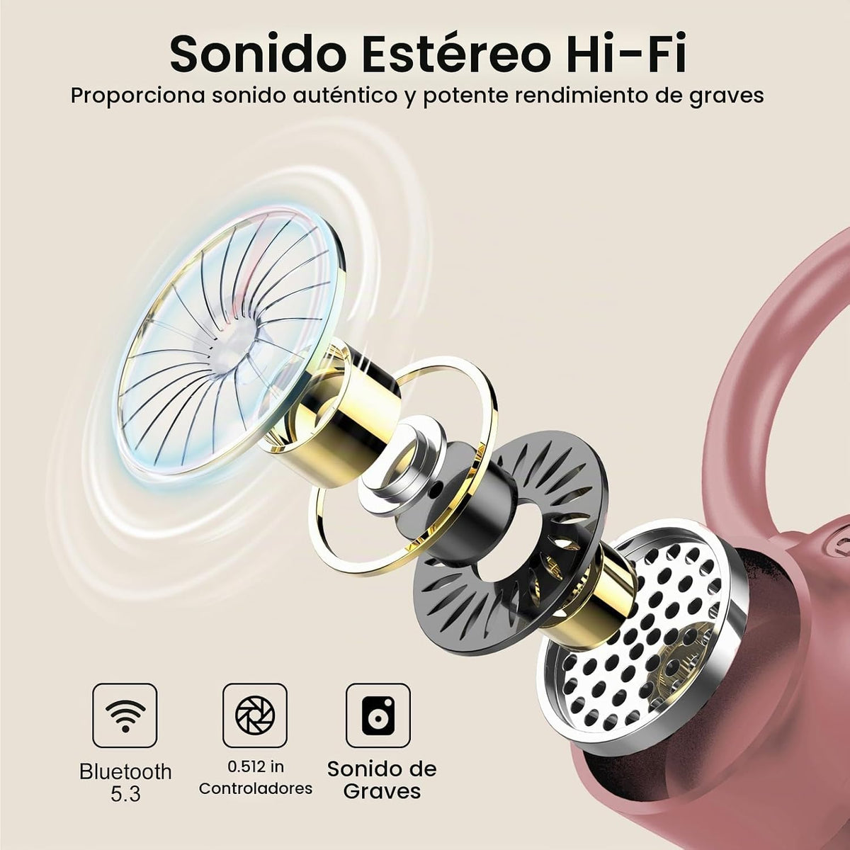 Auriculares inalámbricos, auriculares Bluetooth 2026 5.3 Sport, aur...