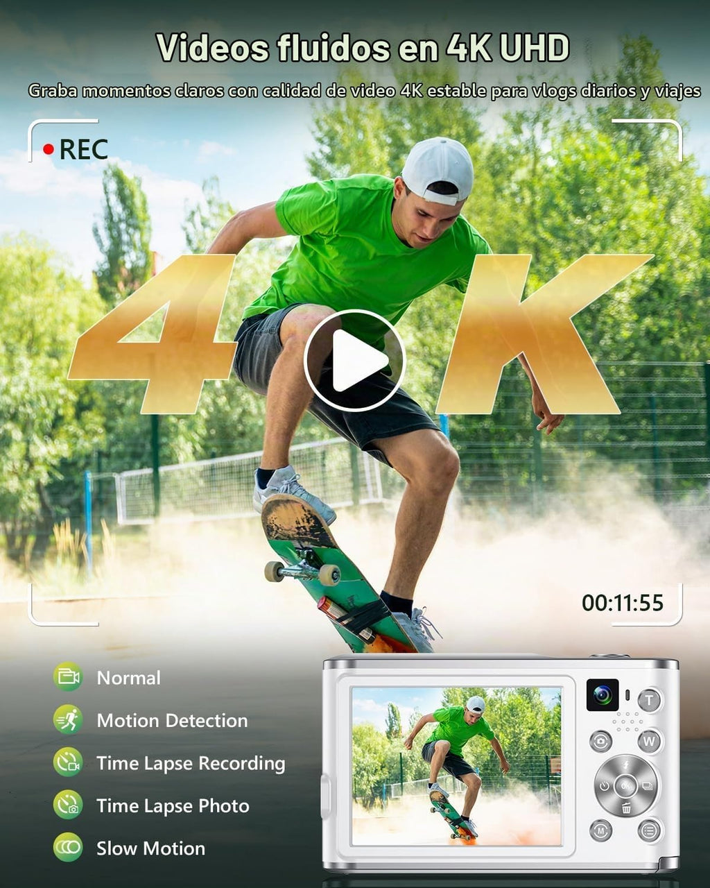 Cámara digital 4K mejorada 2026 para fotografía y vlogging, cámara...