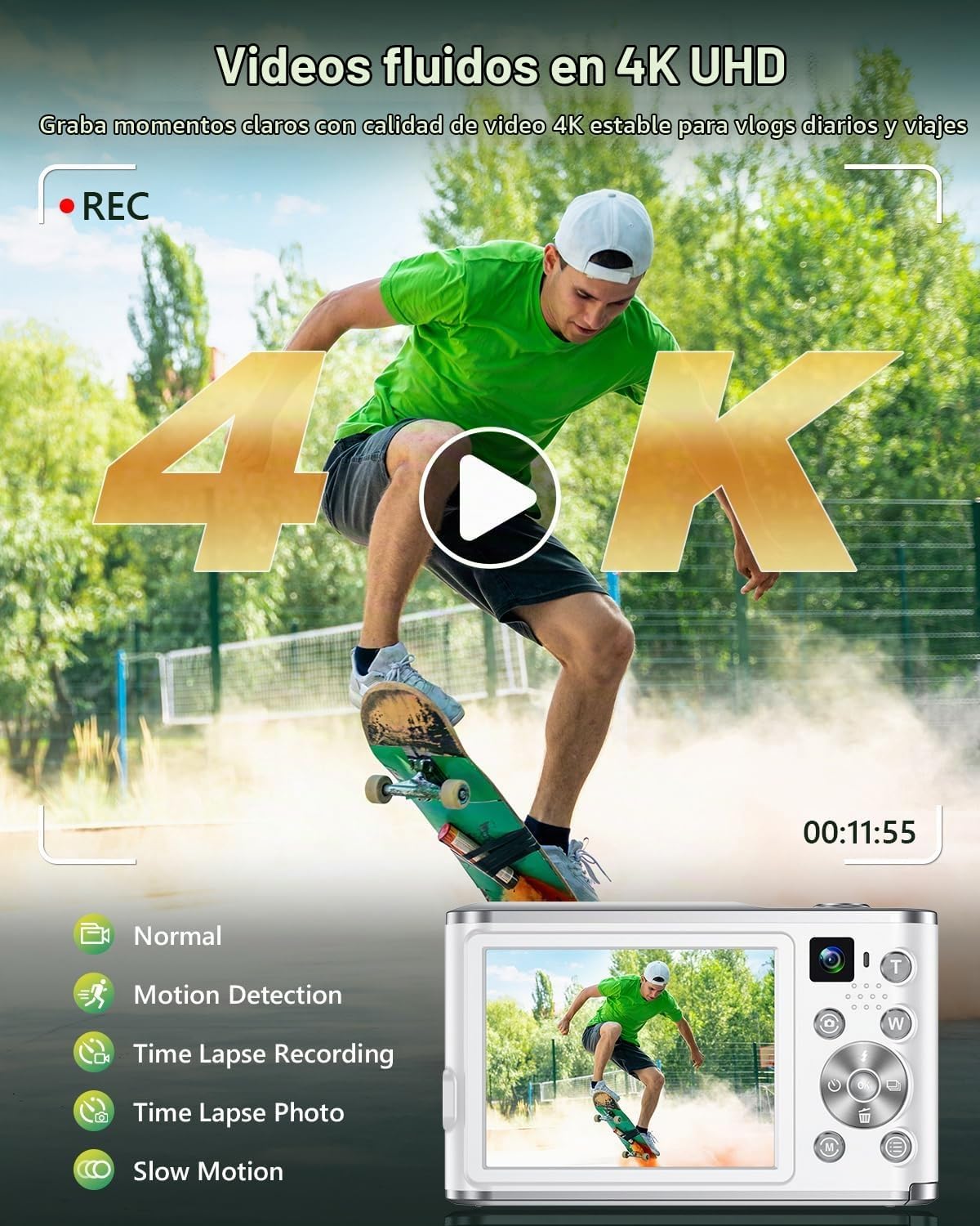 Cámara digital 4K mejorada 2026 para fotografía y vlogging, cámara...
