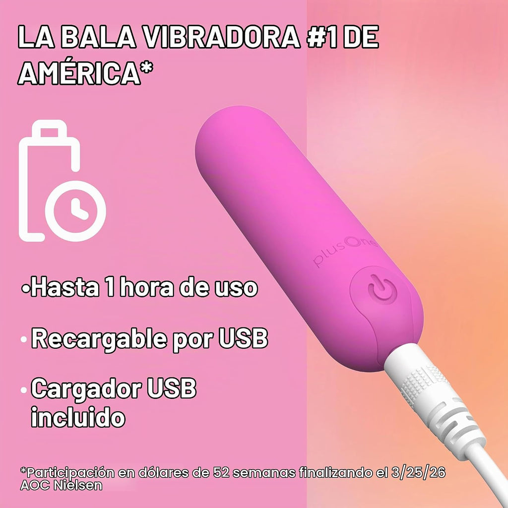 plusOne Vibrador bala para mujer - Mini vibrador de silicona, mini...