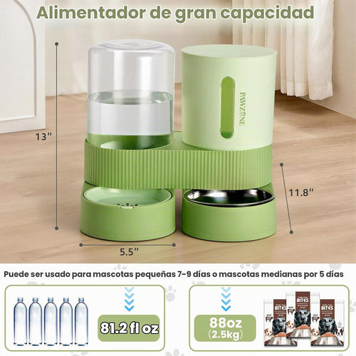 Alimentador automático para gatos, dispensador de agua de acero ino...
