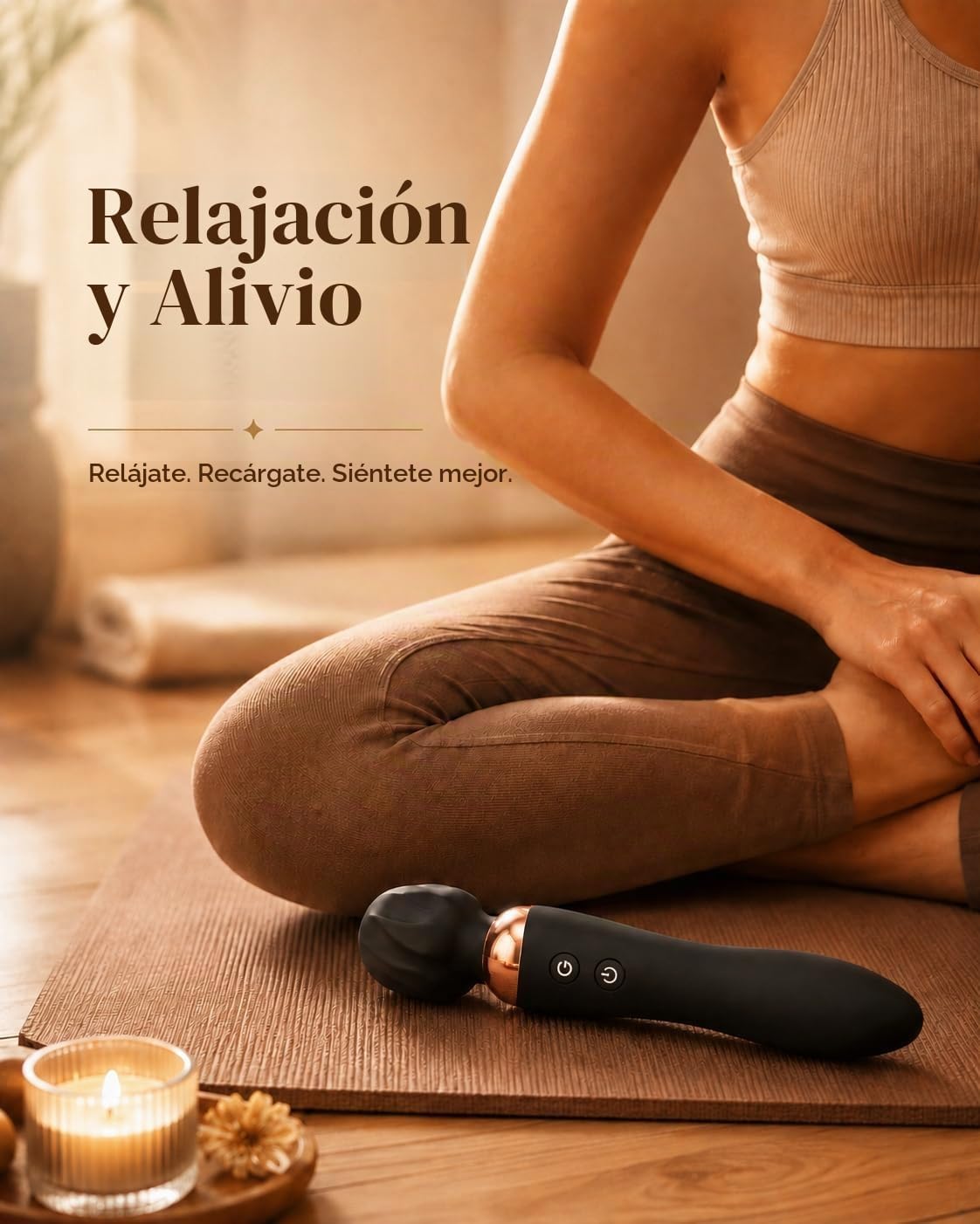 MOOLIGIRL Masajeador de mano vibrador de doble extremo, herramienta...