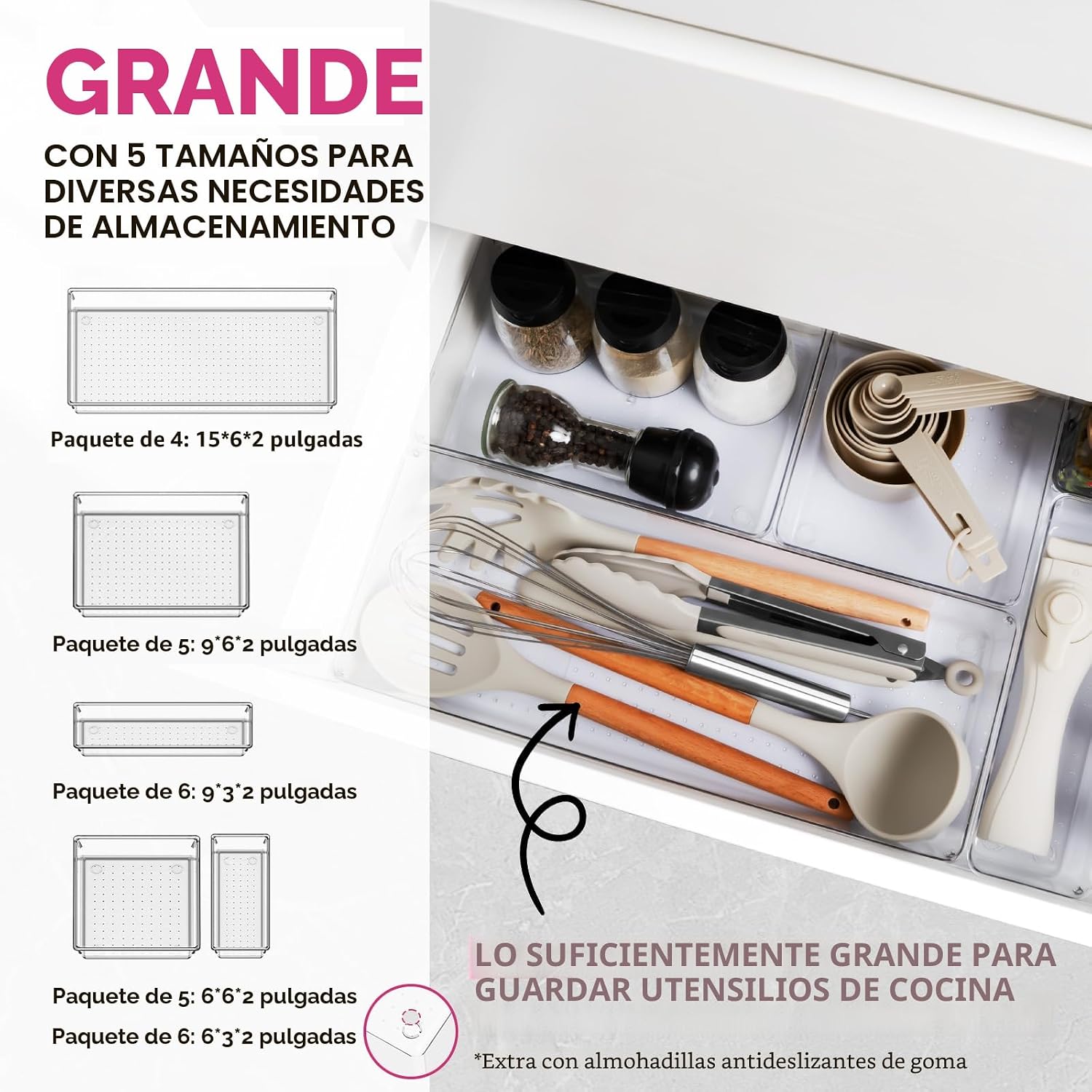 Criusia Paquete de 26 cubos organizadores de cajones grandes, organ...