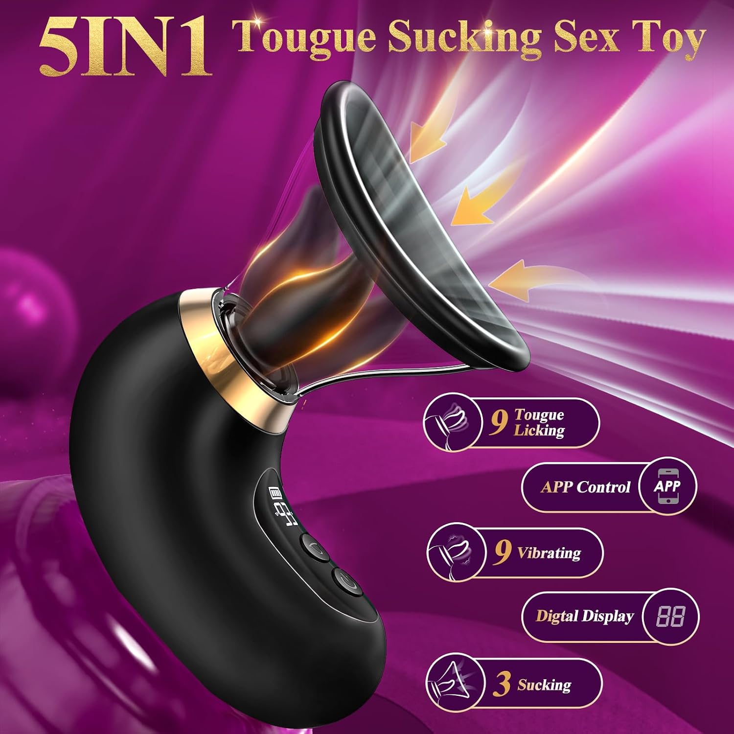 Gasevimo Juguetes sexuales de rosa para mujer - Vibrador de succión...