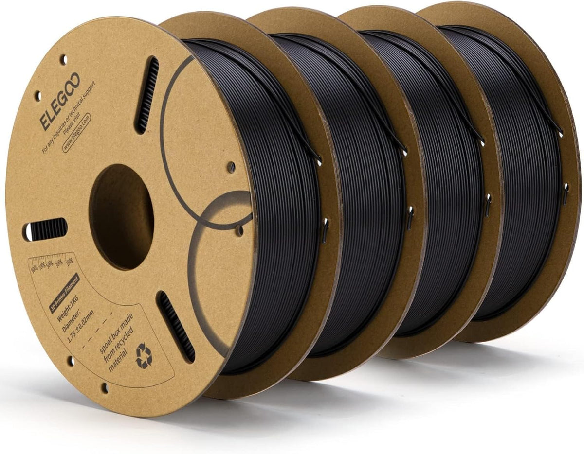 ELEGOO Filamento PLA 1.75mm Negro 4KG, Filamento para impresora 3D...