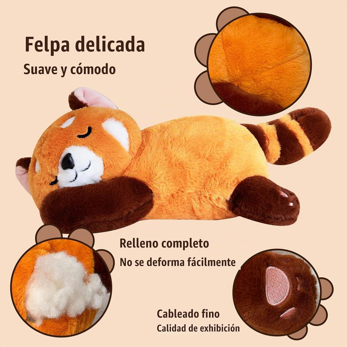 Liraziva Peluche de panda rojo lindo juguete de peluche suave 13.8...