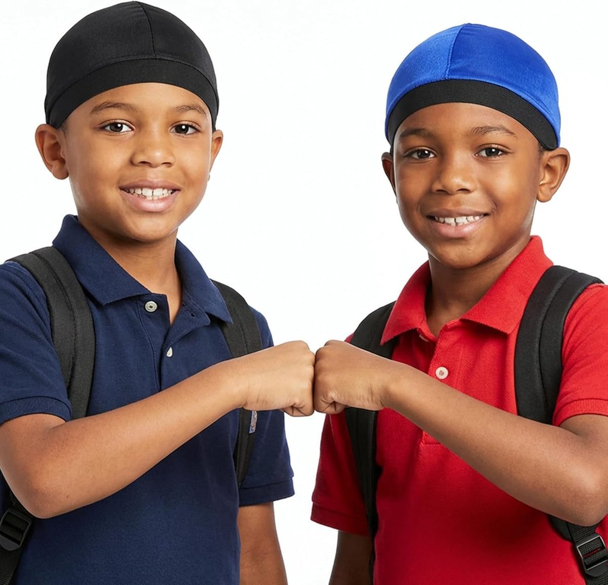 Sibba Juego de 3 gorras de satén para niños, sedosas, durags de pol...