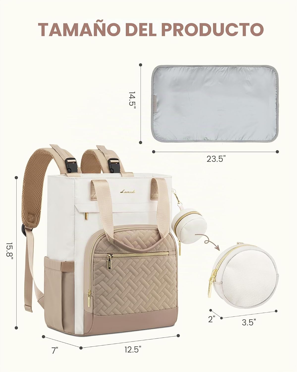 LOVEVOOK Mochila para pañales, bolsa de bebé portátil de gran capac...