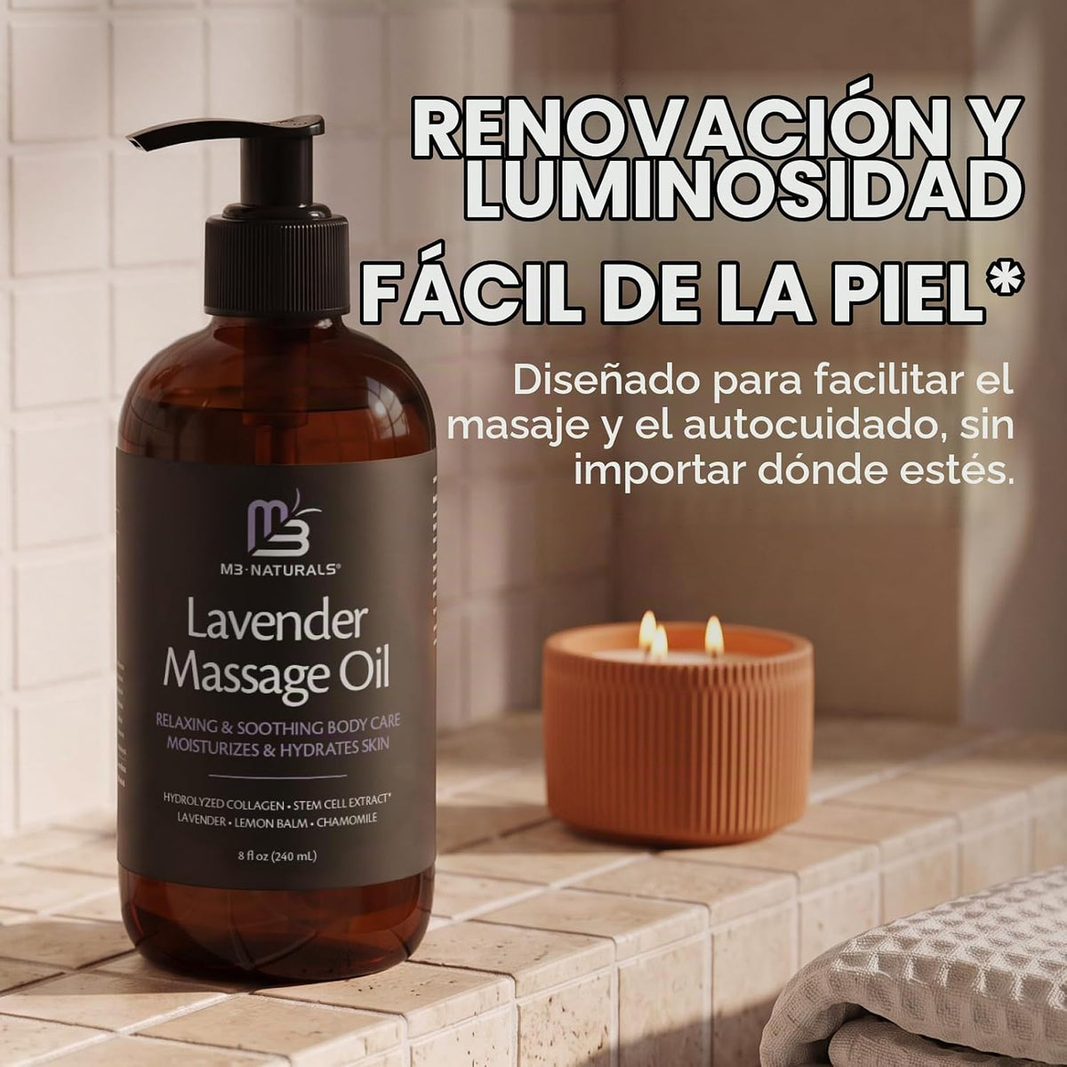 Aceite de masaje de lavanda para reafirmar la piel con colágeno | A...