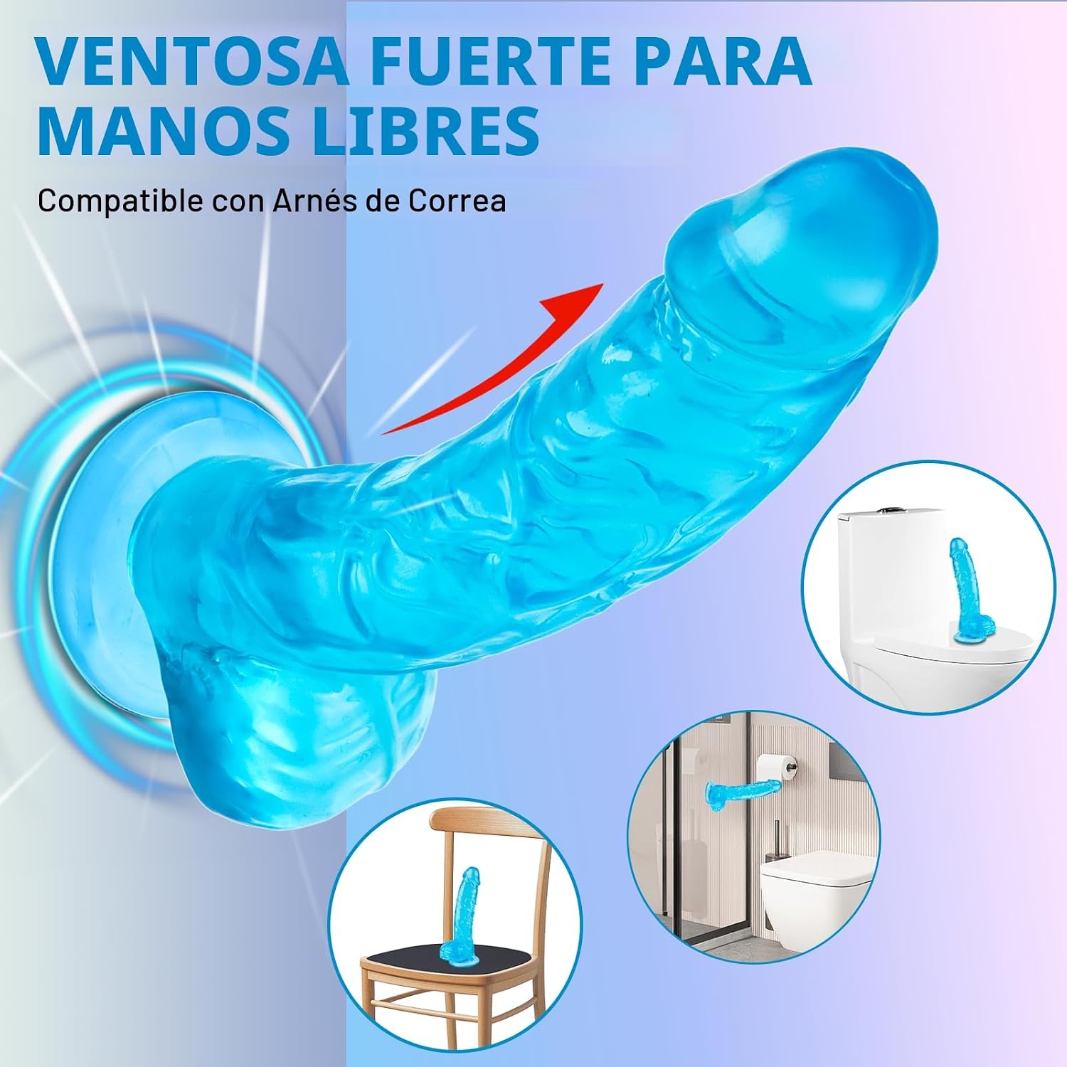 Consolador de silicona realista de 7 pulgadas, consoladores azules...