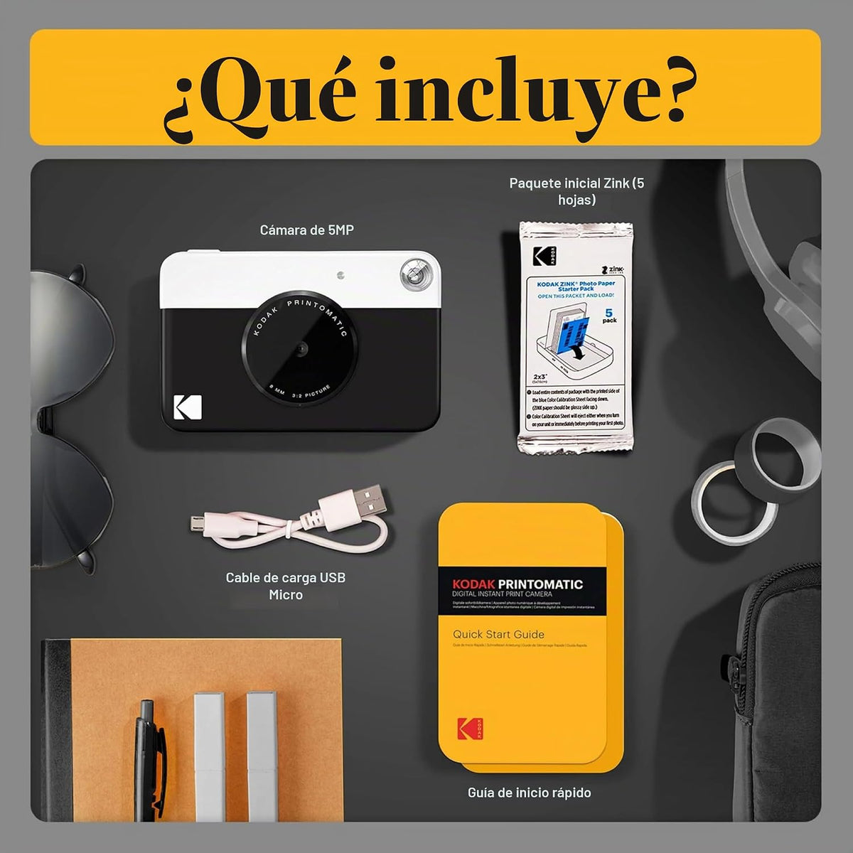 Kodak Printomatic - Paquete de inicio de cámara de impresión instan...