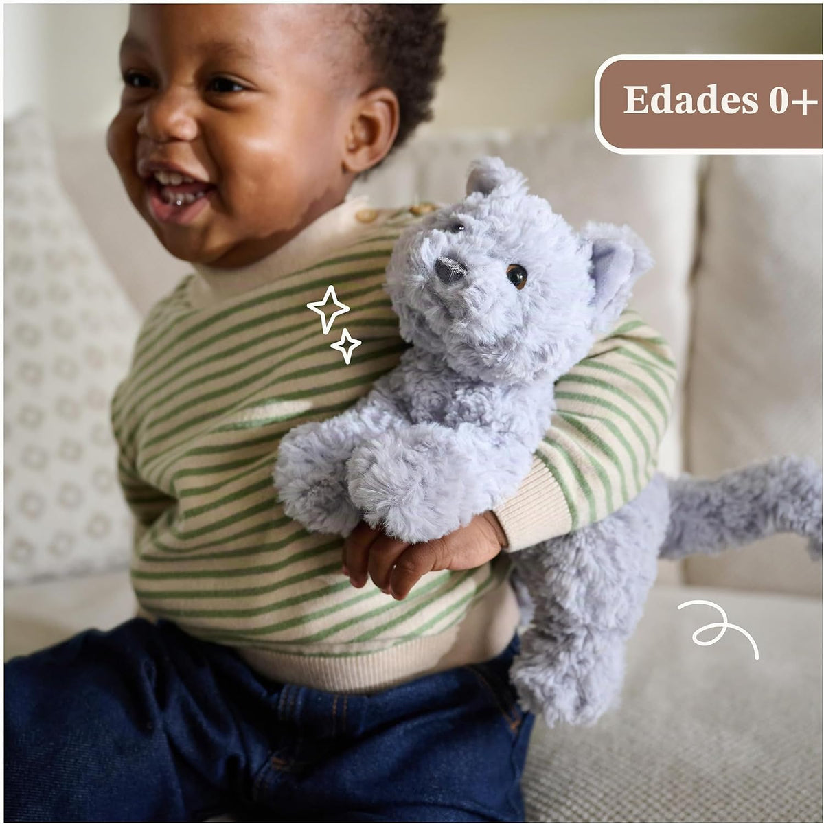 GUND Bootsie English Blue - Peluche de gatito de 9 pulgadas para ma...