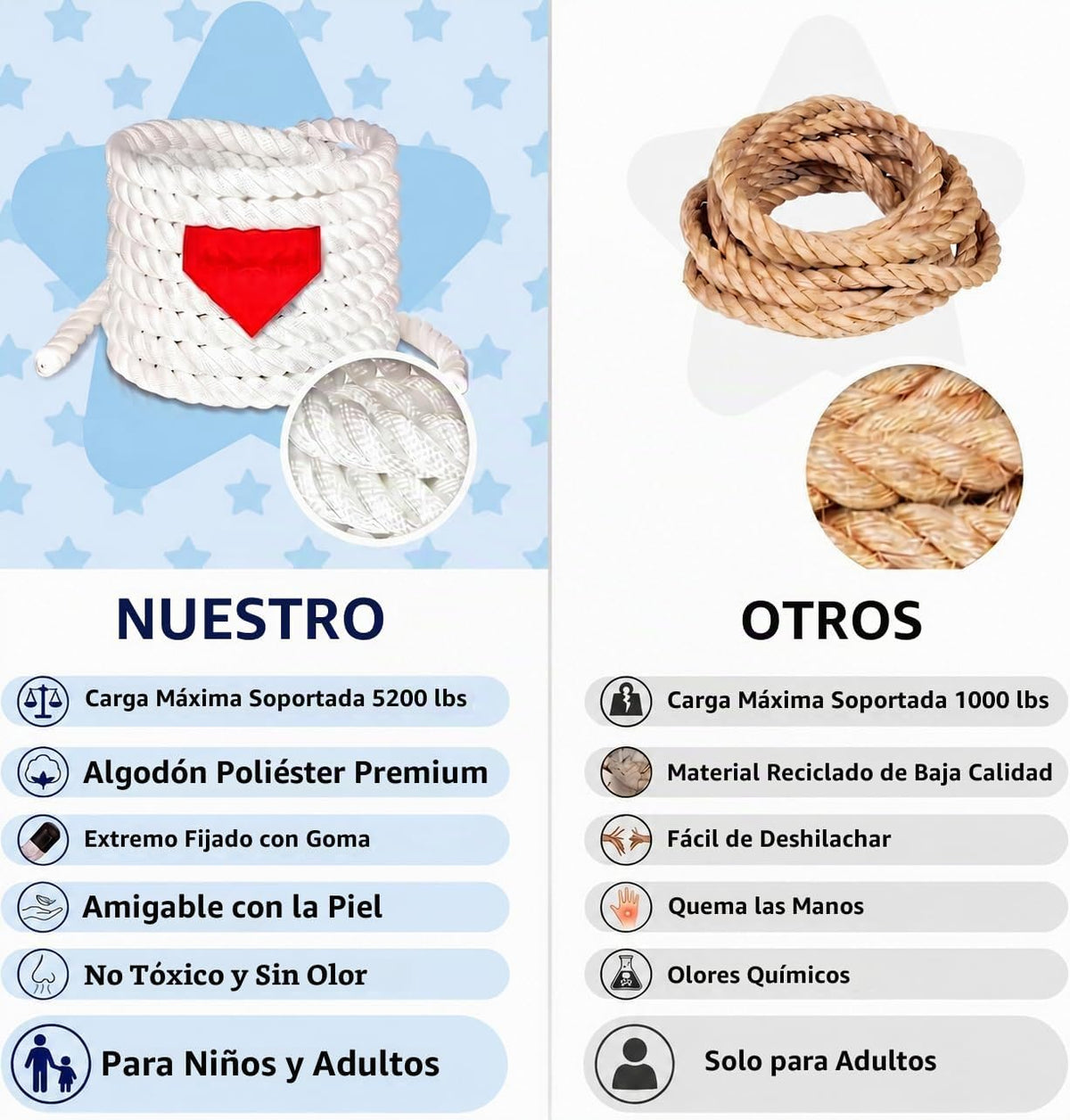 ZEROMX Cuerda de tira y afloja para niños y adultos, juegos al aire...