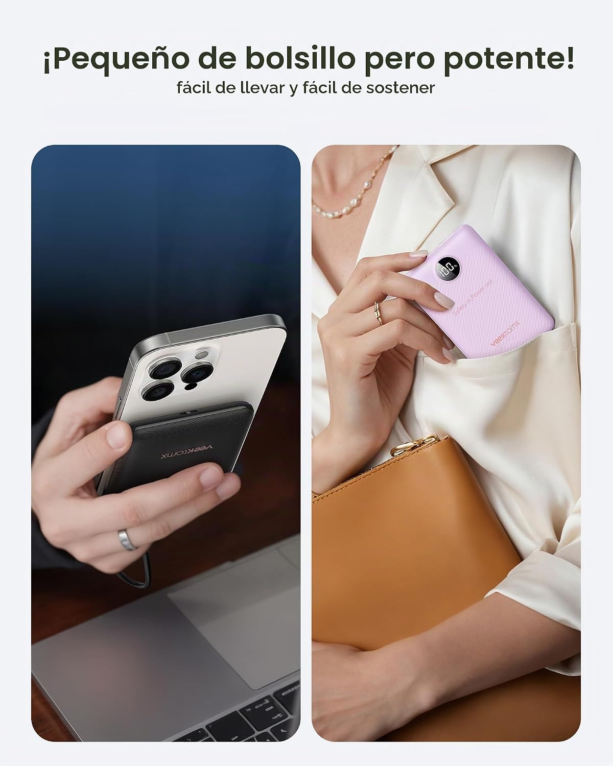 Veektomx Minicargador portátil, 10,000 mAh, 22.5 vatios, carga rápi...
