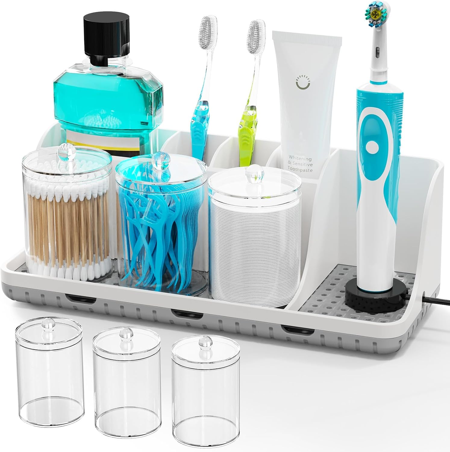 Organizadores y almacenamiento de mostrador de baño con 3 soportes...