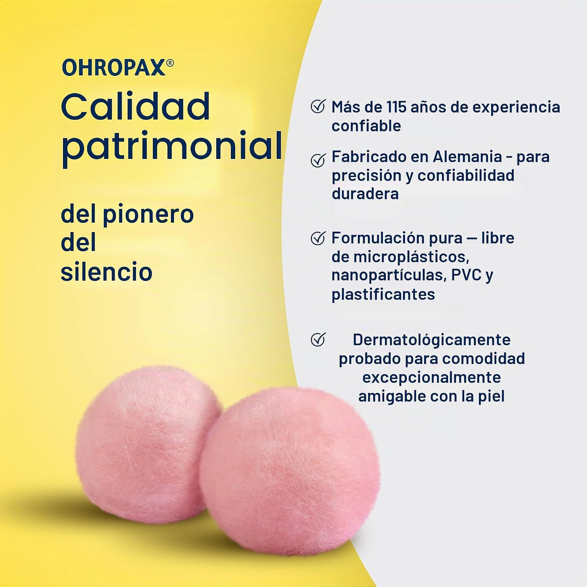 Ohropax Tapones reutilizables de cera y algodón (24 tapones en tota...