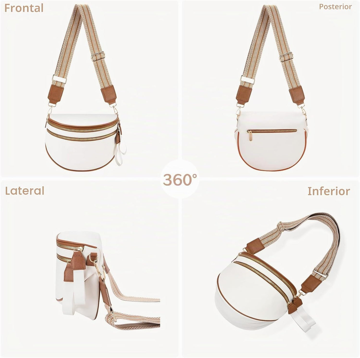 oscaurt Bolso cruzado de cuero para mujer, bolso grande para mujer,...