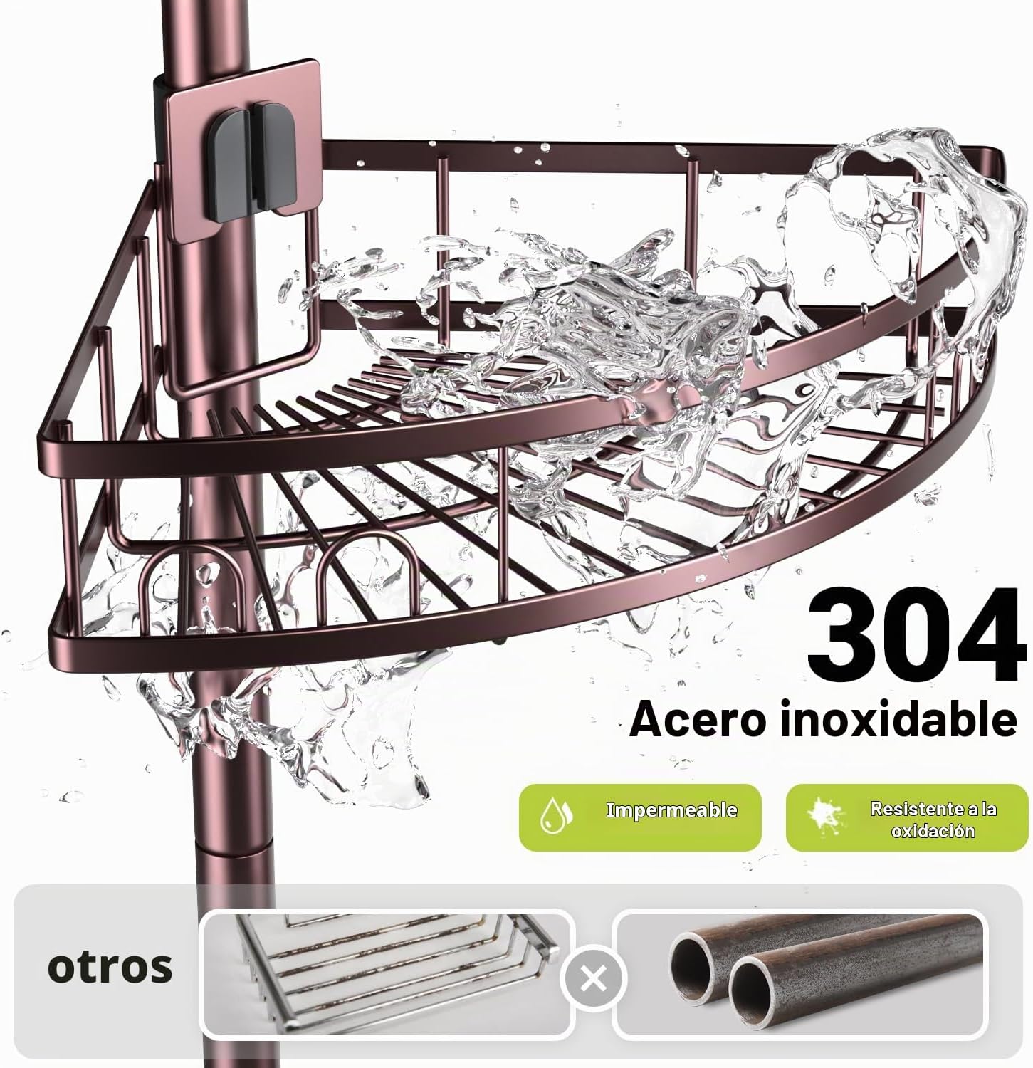 Carrito de ducha de esquina Aitatty | Organizador de 4 niveles sin...