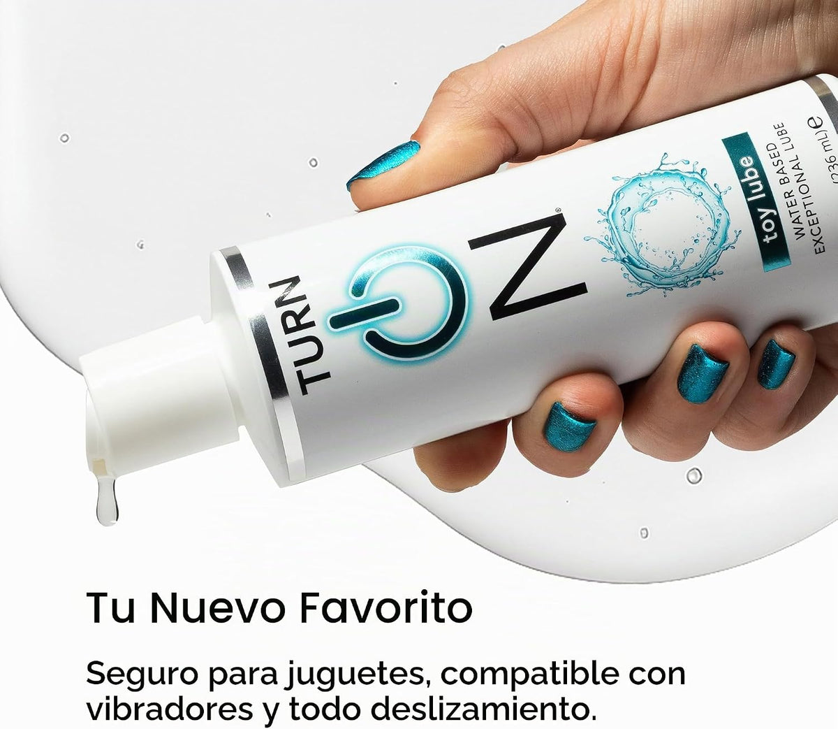 Turn On Lubricante a base de agua Toy-Safe, no mancha, fácil de lim...