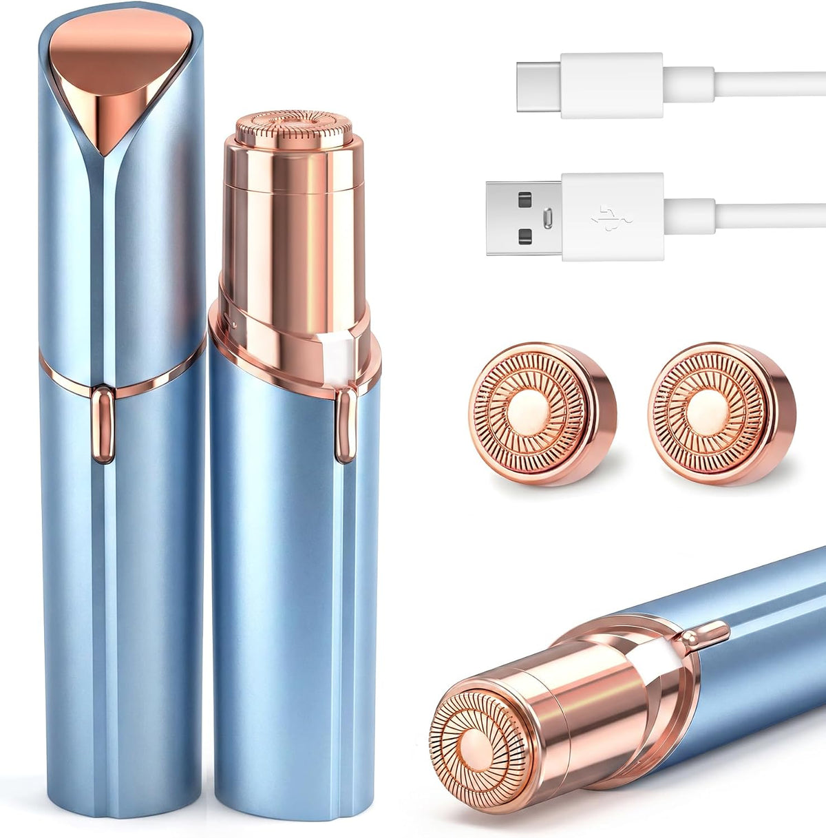 Vexloria Removedor de vello facial para mujeres, recargable por USB...