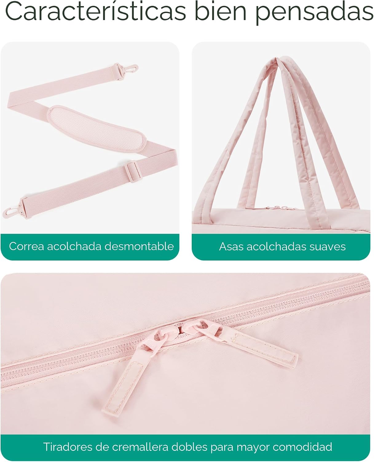 Bolsa de gimnasio BAGSMART para mujer, bolsa de lona de viaje liger...