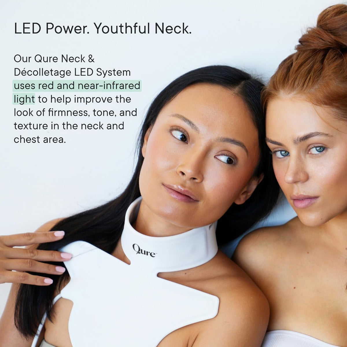 Qure Cuello, escote, sistema LED de pecho, terapia de luz roja, 2 l...