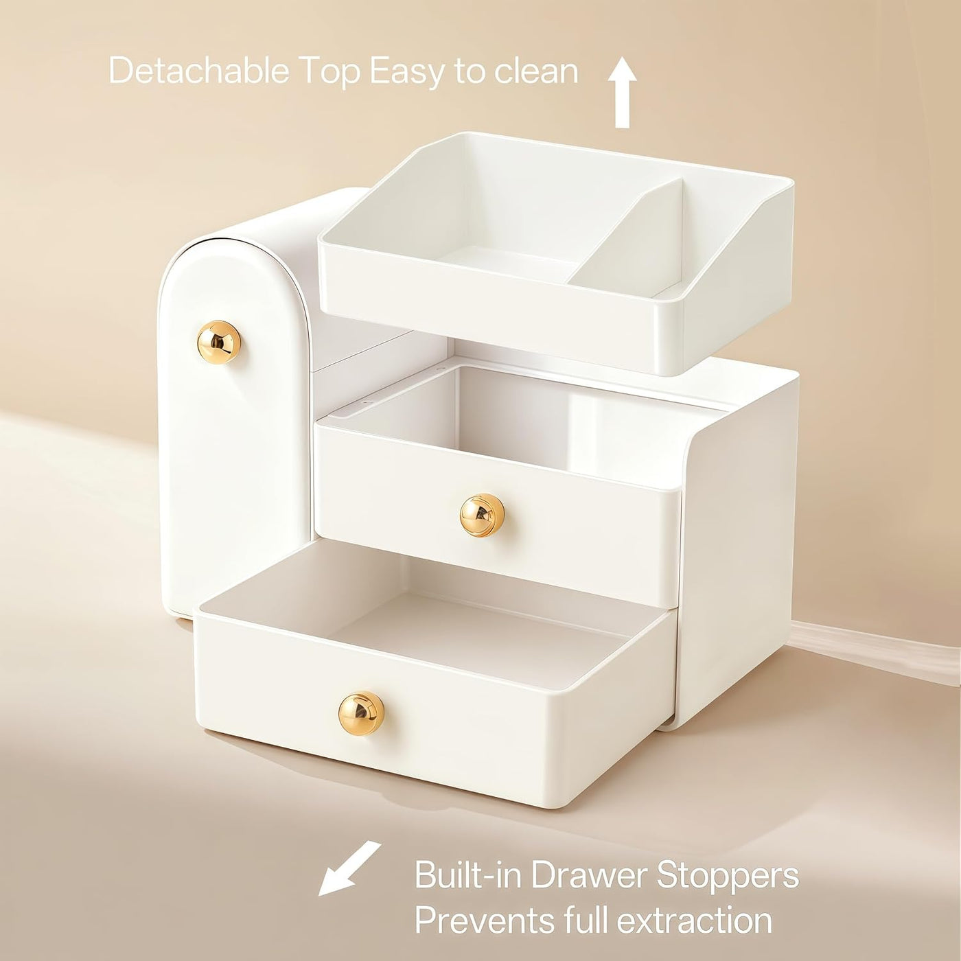 HBlife Organizador de maquillaje para encimera con cajones, organiz...