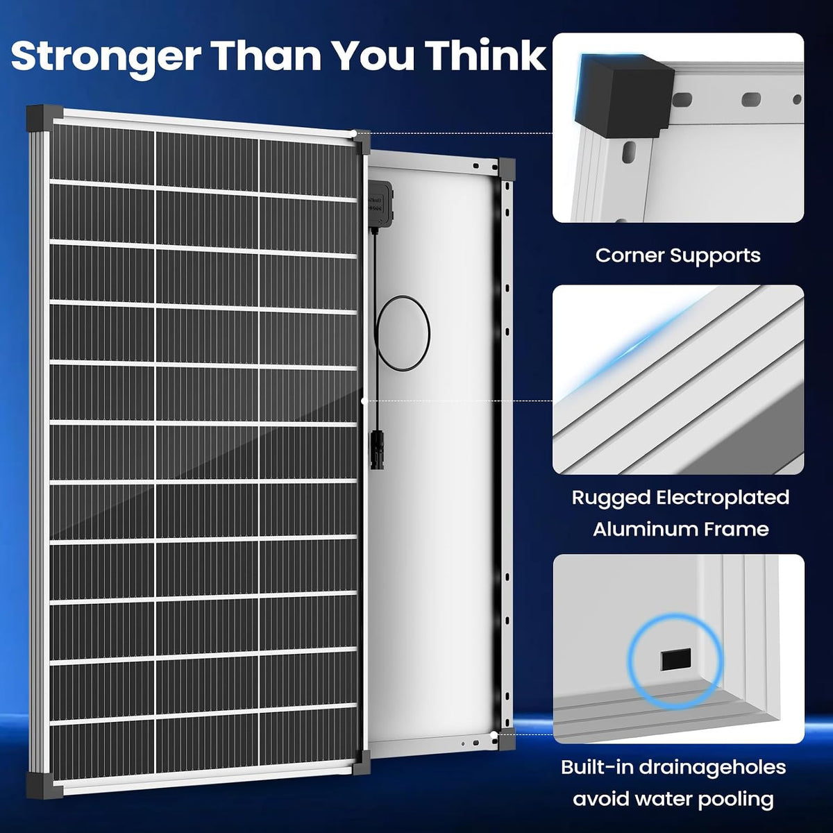 EtnalSolar Panel solar de 100W 12V 16BB tipo N, 25.6% de alta efici...