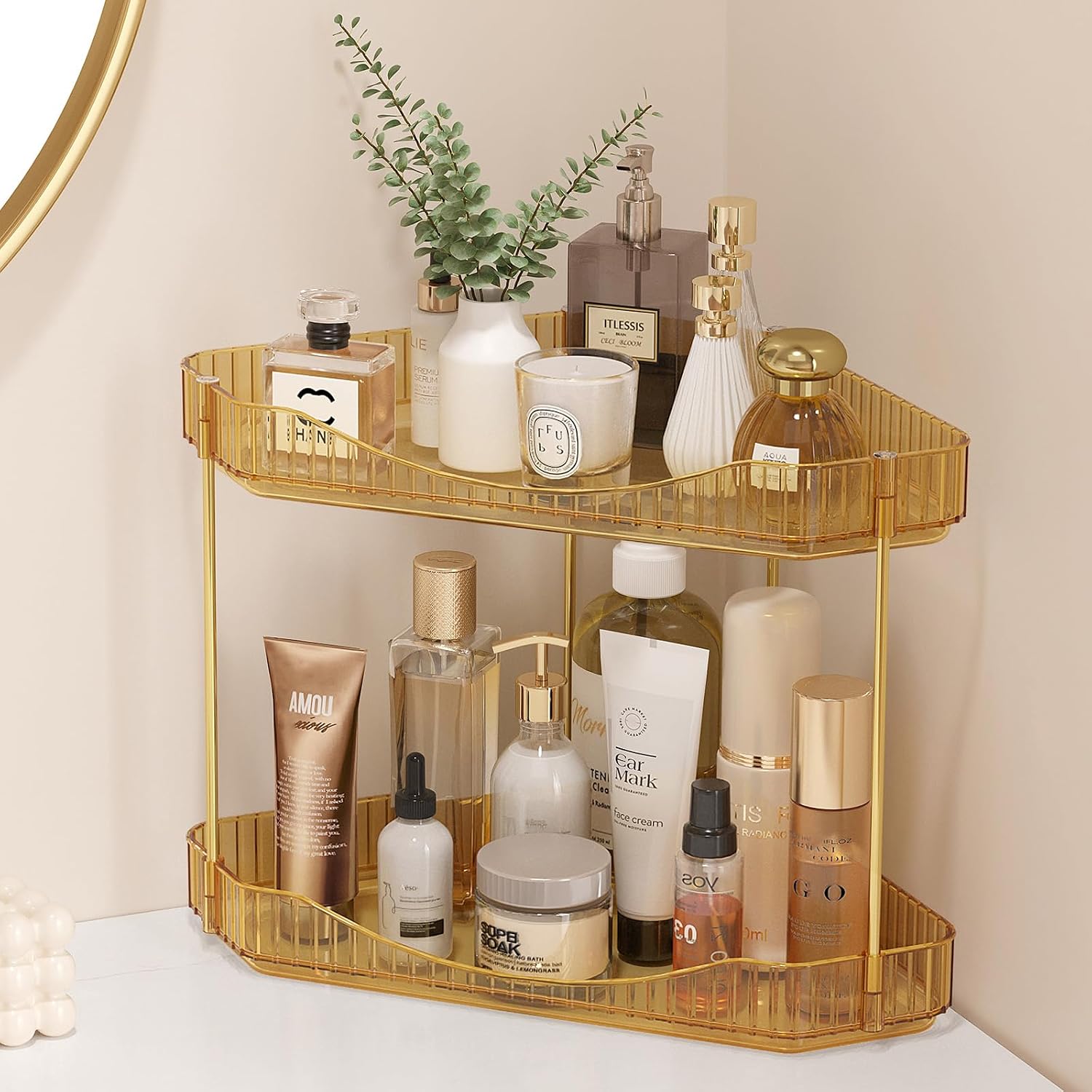 Lifewit Organizador esquinero de 2 niveles para encimera de baño, o...