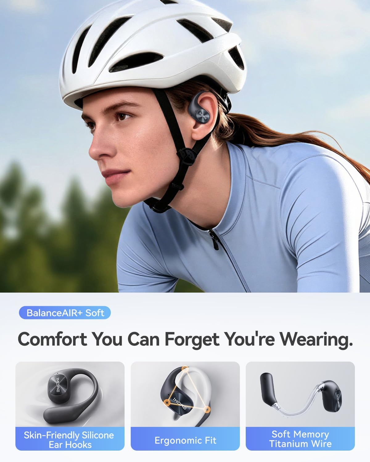 1MORE Auriculares de oído abierto, auriculares inalámbricos para co...