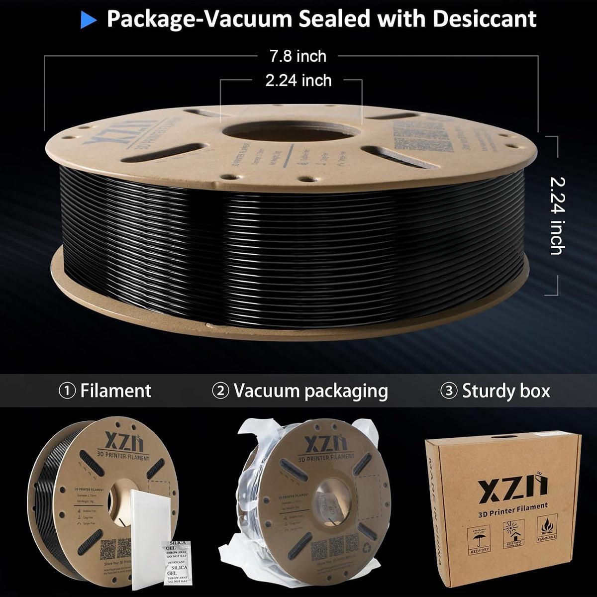 XZN TPU 95A Filamento 1.75mm, Filamento flexible blando 95A para im...