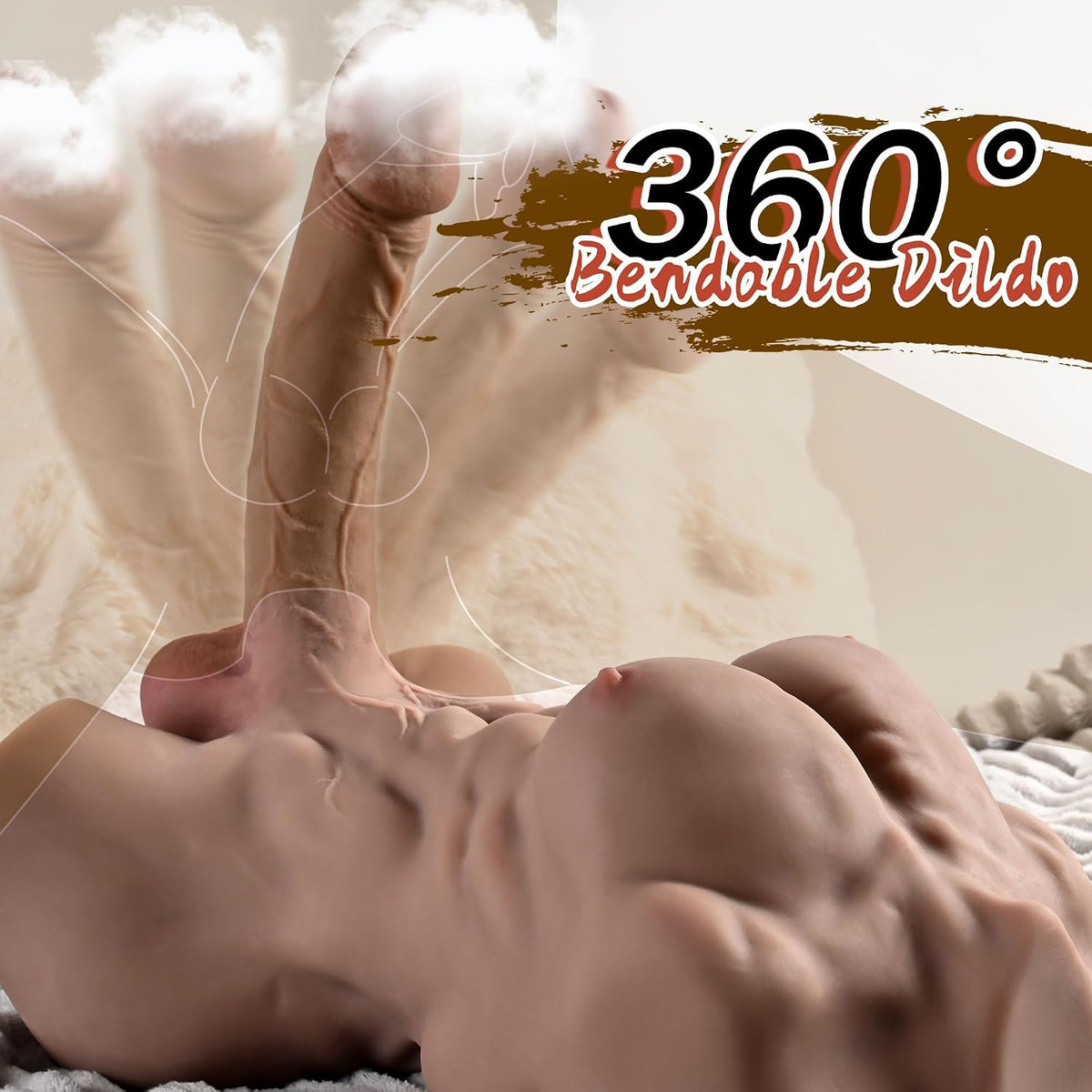 Muñeca sexual masculina de 8.3 libras con consolador flexible, muñe...
