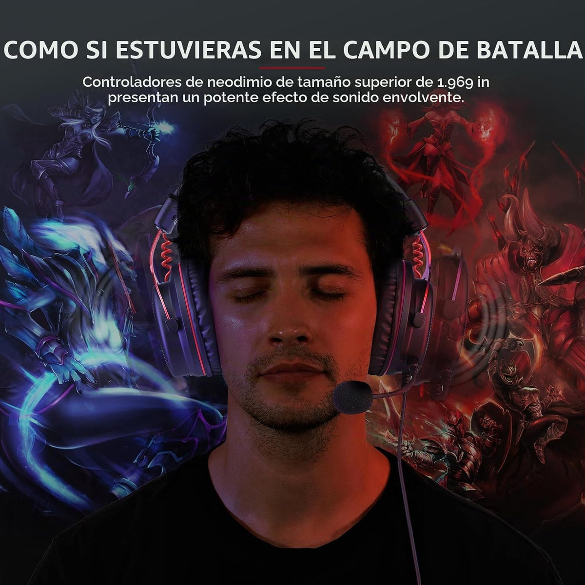 EKSA E900 - Auriculares para juegos con micrófono - Auriculares par...
