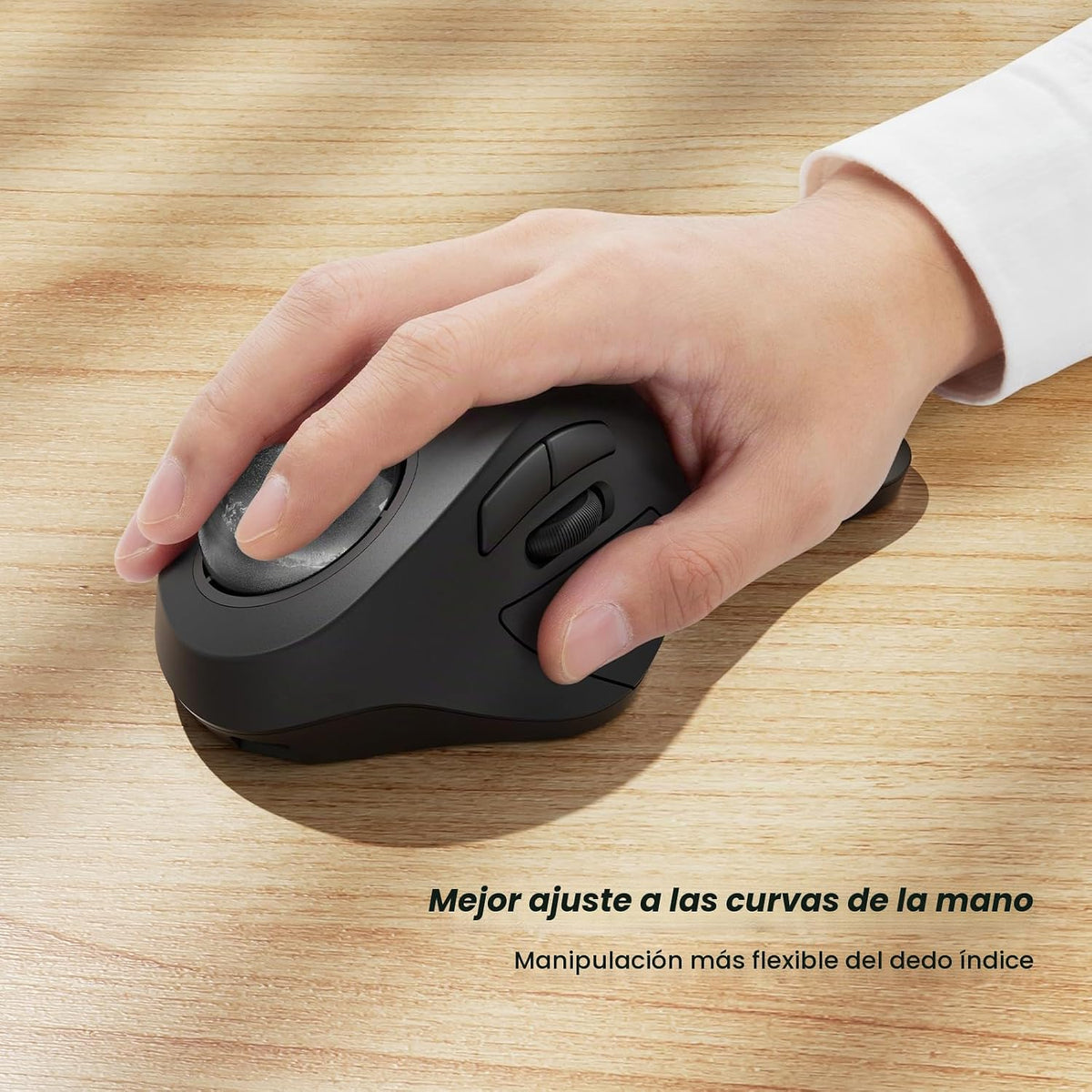 Nulea Mouse Trackball Inalámbrico Ergonómico, Recargable, Mouse Rol...