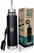 Mate Listo Automate – Botella Aislada Auto Mate con Caño | Sistema Auto-Sirviente Fluvion para Yerba Mate | Dos regalos | 750 ml Acero Inoxidable | Kit Automático de Mate Argentino