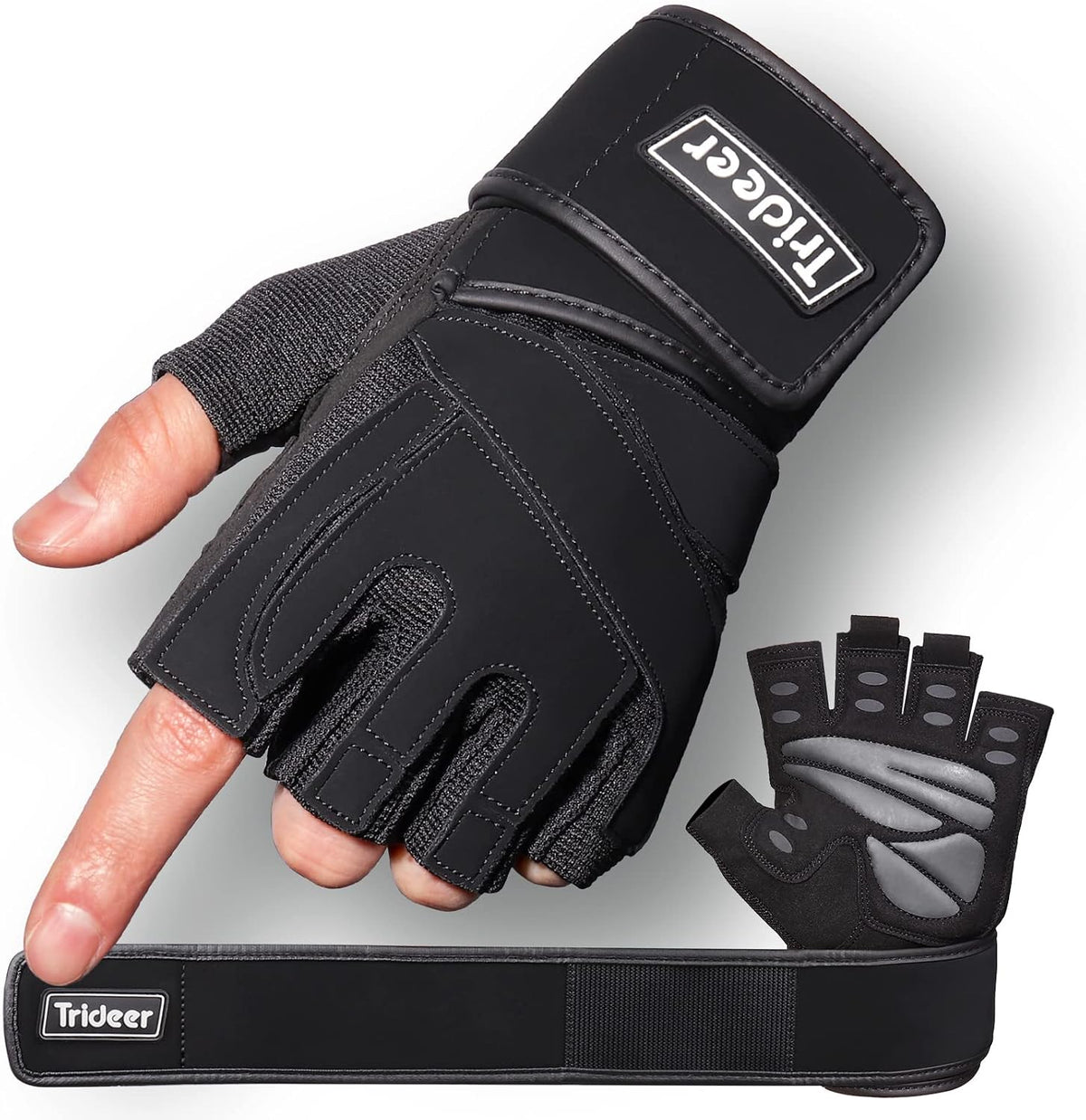 Trideer Guantes de entrenamiento para hombres, guantes para levanta...