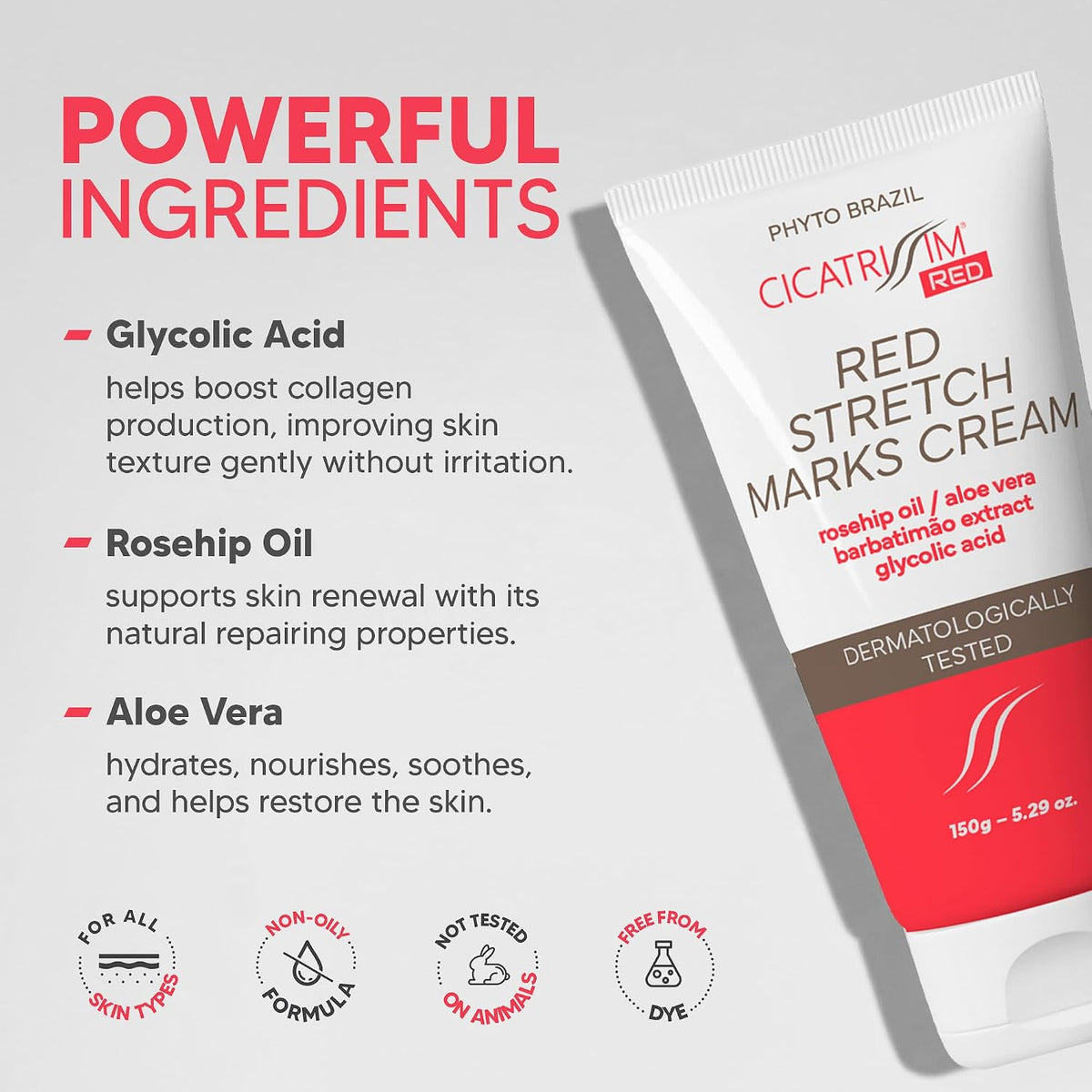 Cicatrissim Crema roja para estrías rojas y moradas, suaviza las es...