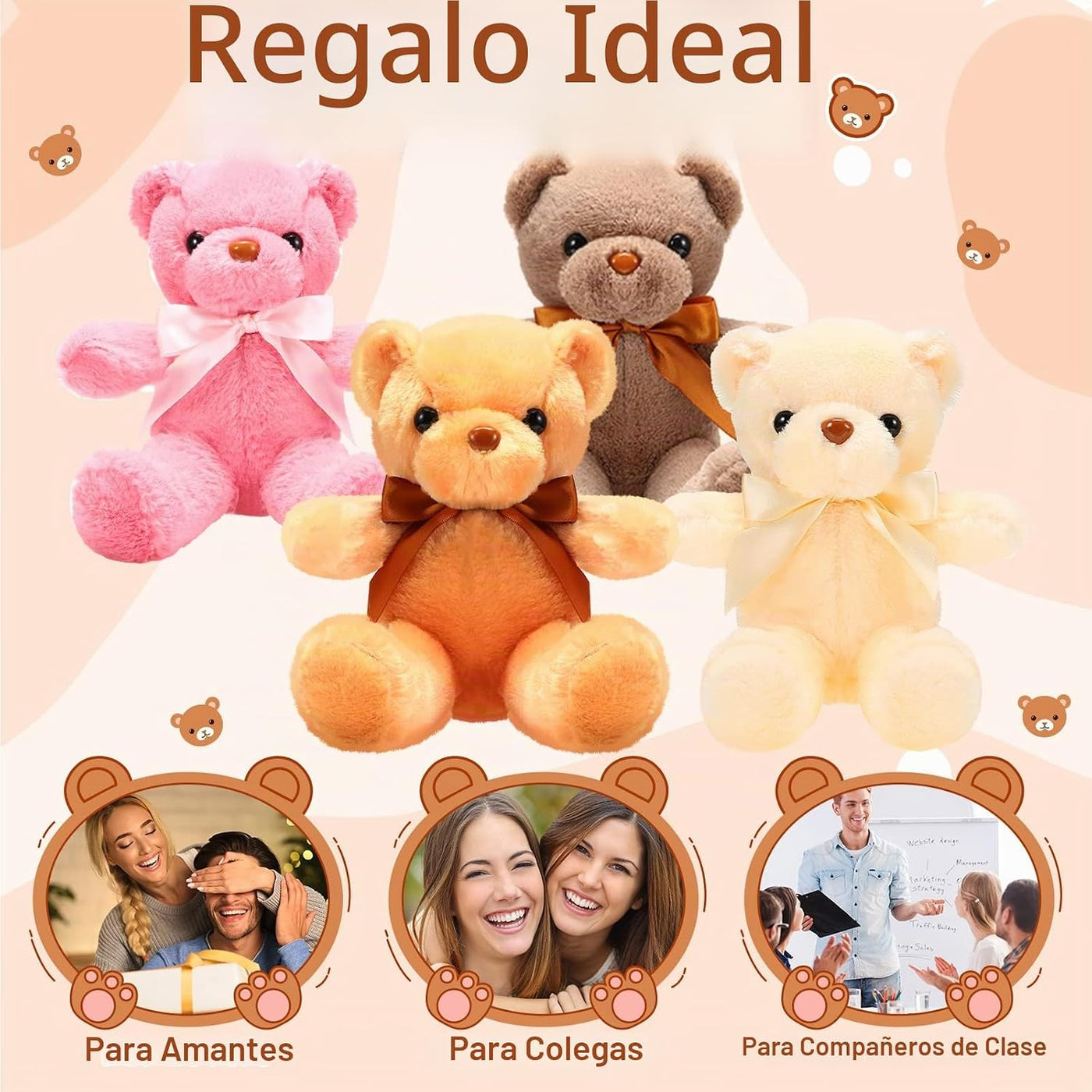 Skylety - Paquete de 10 osos de peluche a granel, recuerdos de fies...