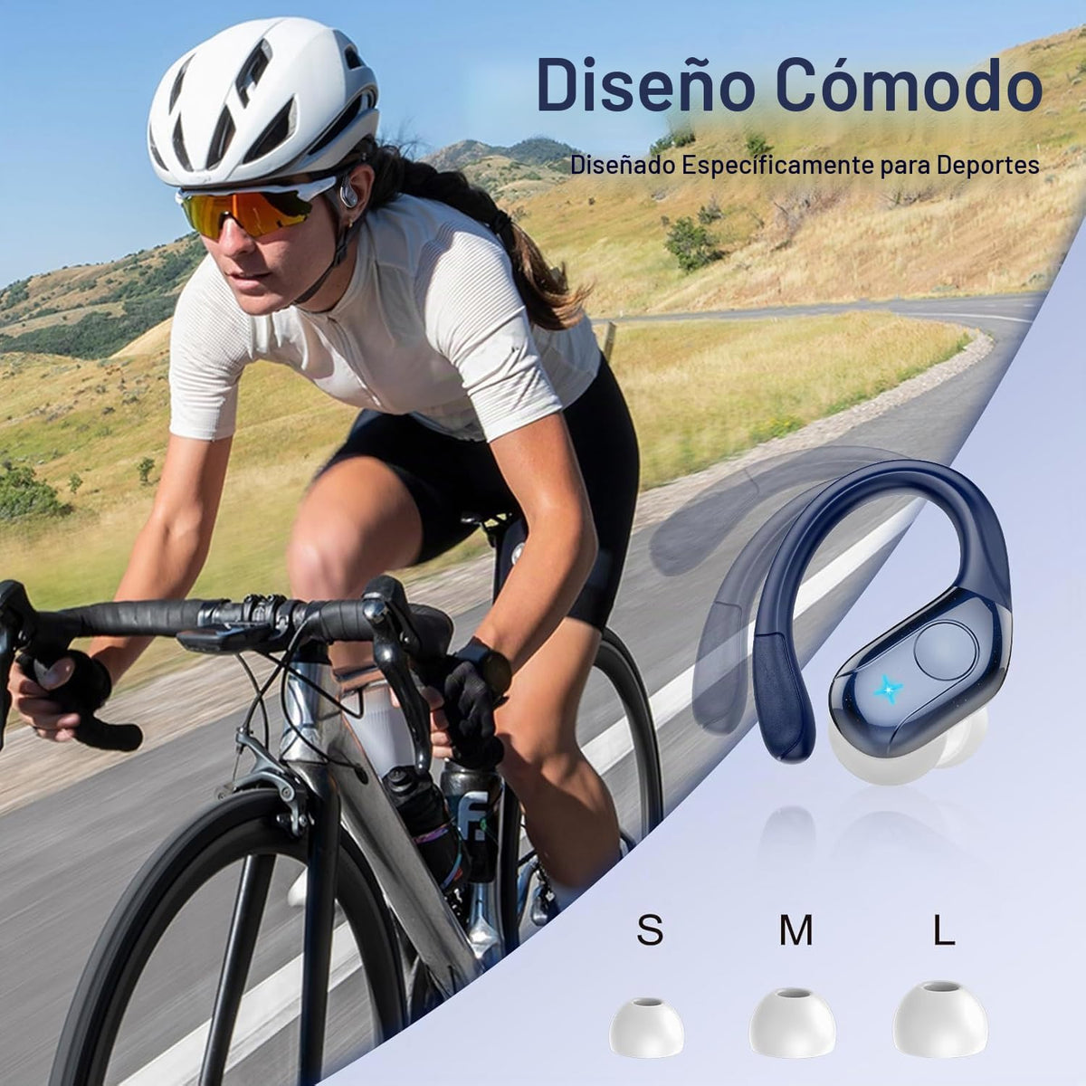 Qecnato Auriculares inalámbricos Bluetooth estéreo de graves profun...