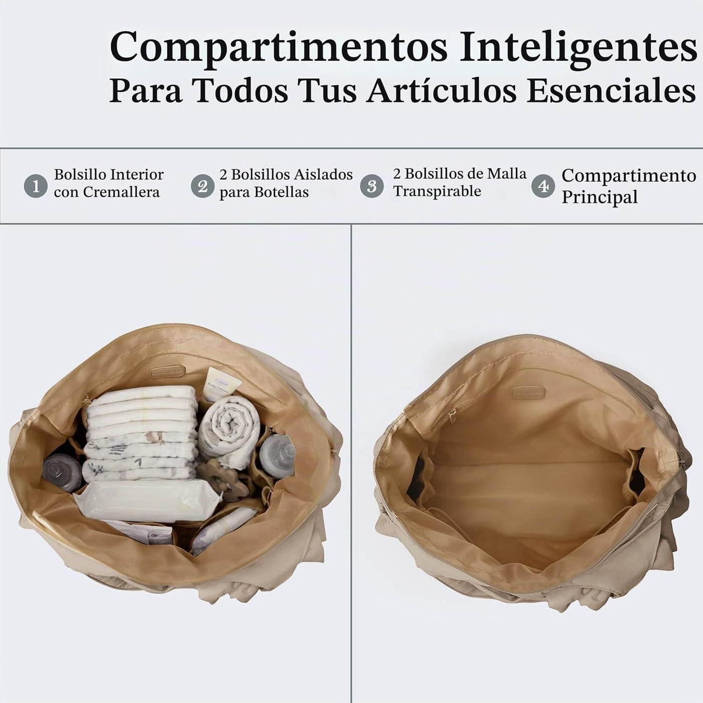 MOMINSIDE Bolsa de pañales de hospital para mujer, bolsa de bebé gr...