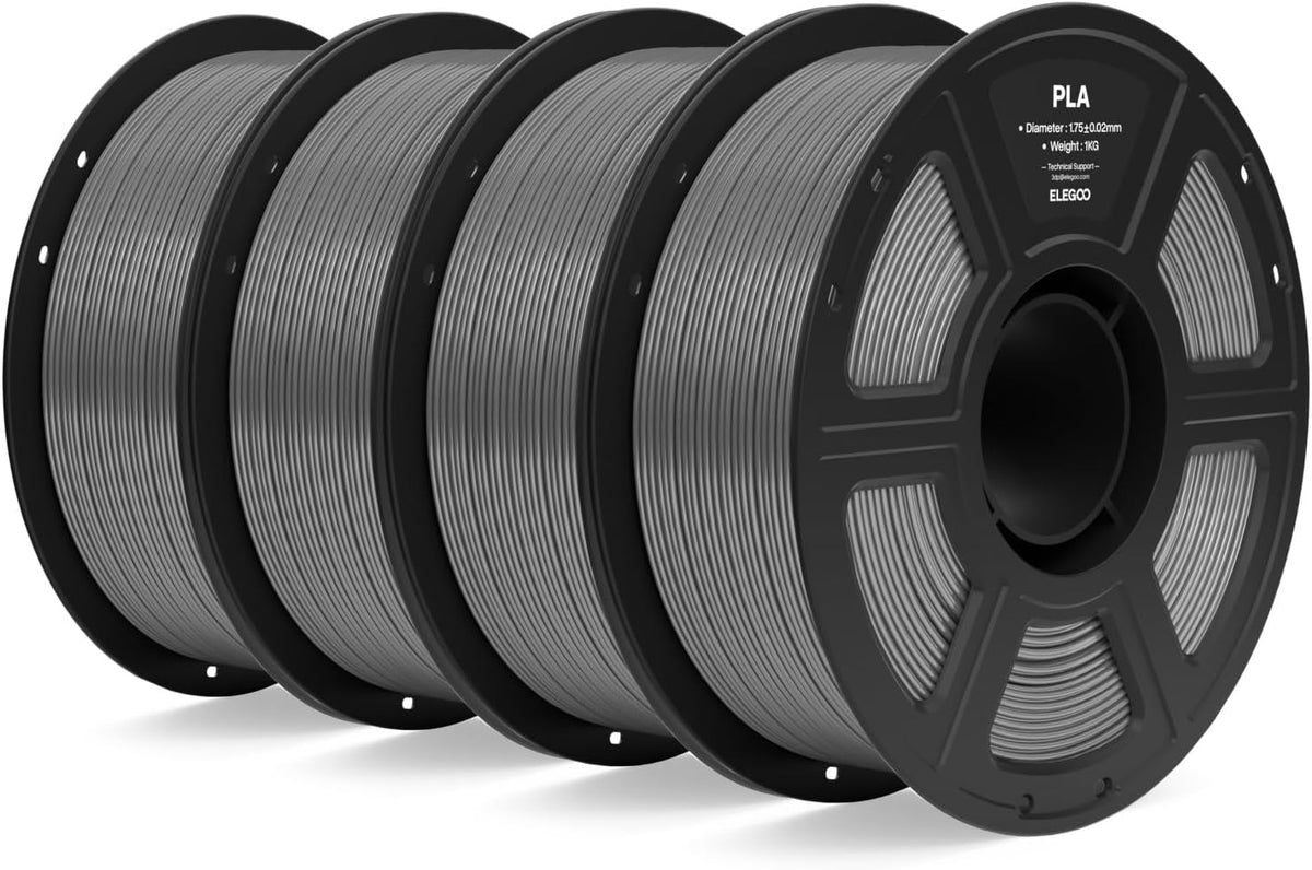 ELEGOO Filamento PLA para impresora 3D de 0.07 in, color gris, 8.8...